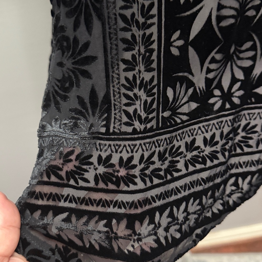 NWT Johnny Was Velvet Amatan Ruched Blouse in Black XL - Picture 5 of 7